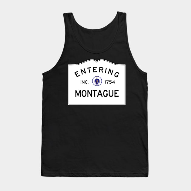 Montague Massachusetts Vintage Road Sign Tank Top by NewNomads